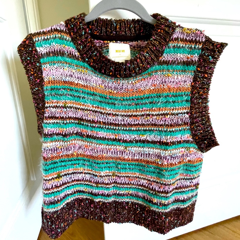 Anthropologie Striped Sweater Vest
